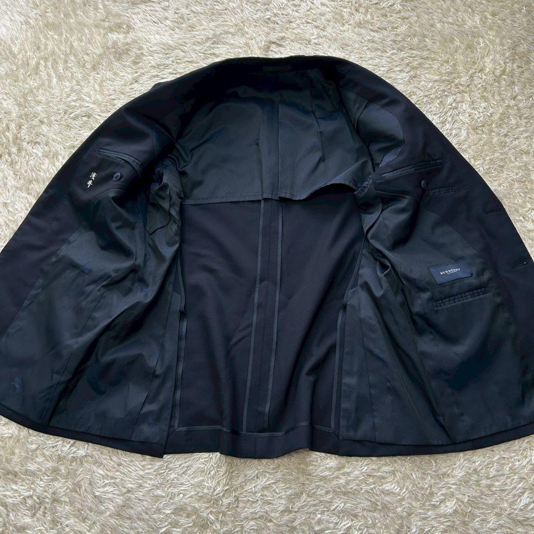 美品✨バーバリー ロンドン　紺ブレ　銀ボタン　ネイビー　背抜き　M相当　モヘヤ混