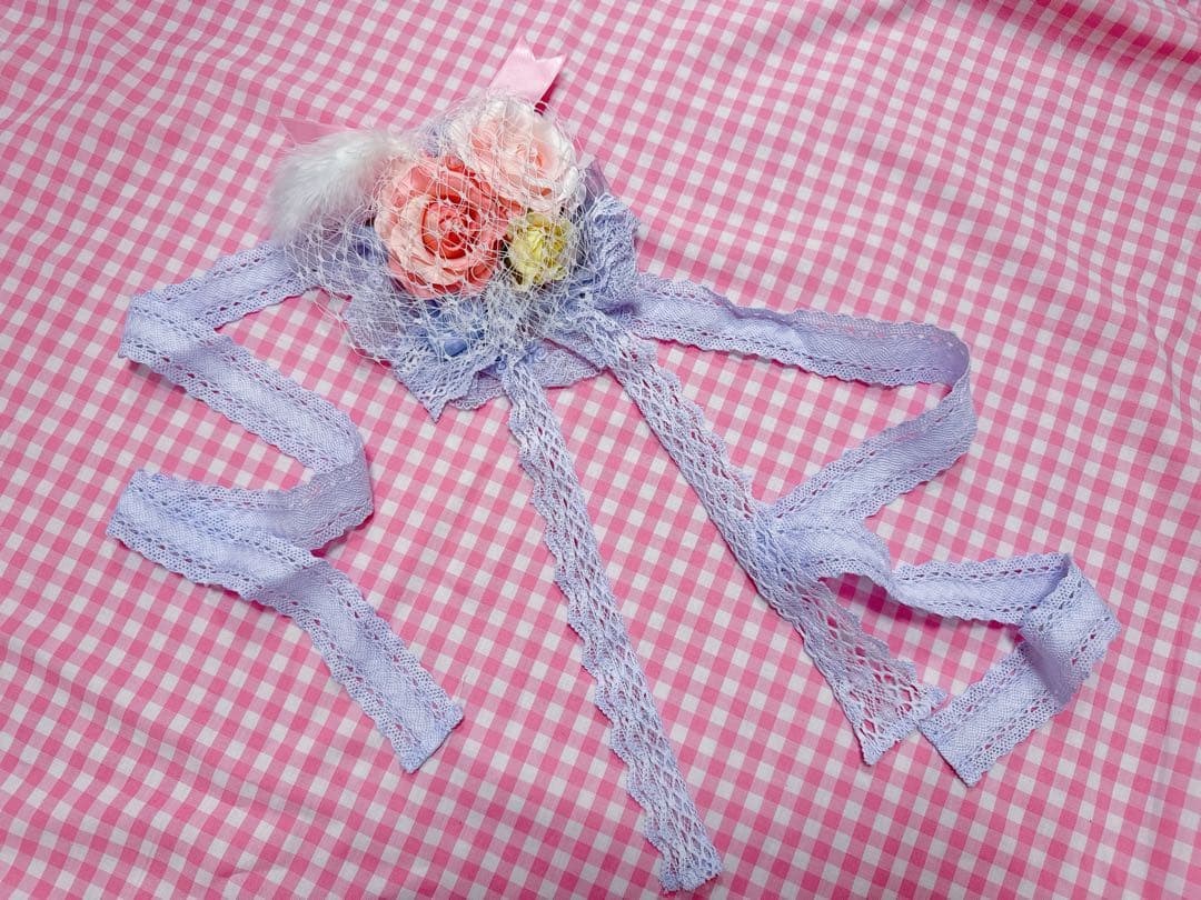 Angelic Pretty ヘッドドレス ラベンダー×フラワー 上品 アクセ