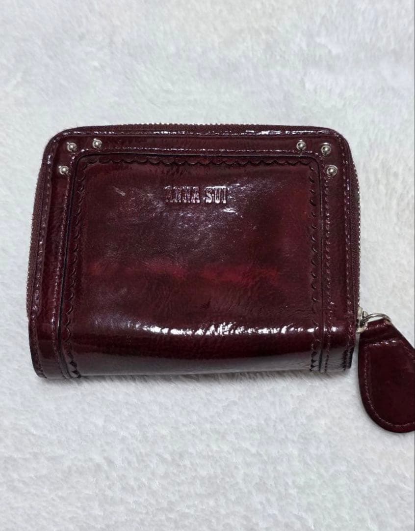 w*n様 ANNA SUI バーガンディ 二つ折り財布
