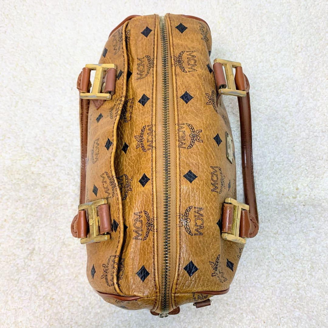 MCM ヴィセトス ミニボストン ハンドバッグ レザー ブラウン