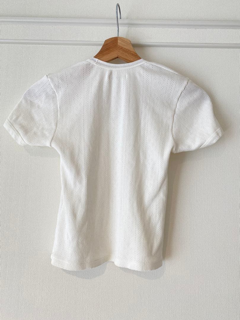 トップス Eyelet Rib Stitch Square-neck T-shirt