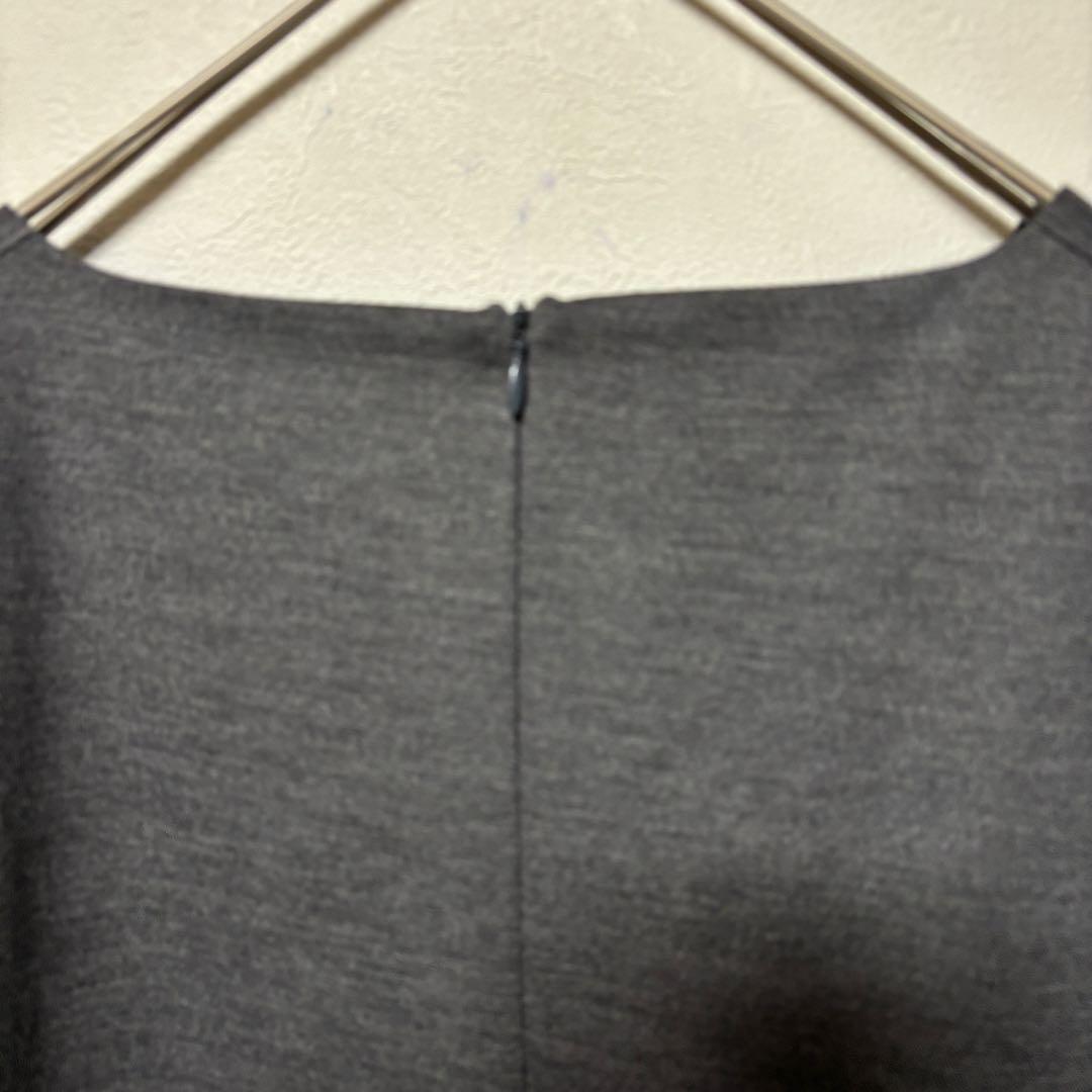 JIL SANDER グレー ウールワンピース　立体　イタリア製　ストレッチ