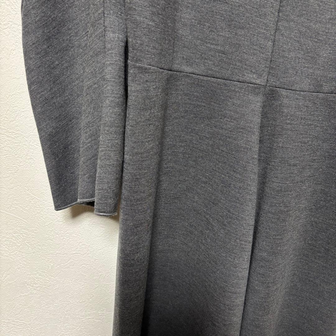 JIL SANDER グレー ウールワンピース　立体　イタリア製　ストレッチ