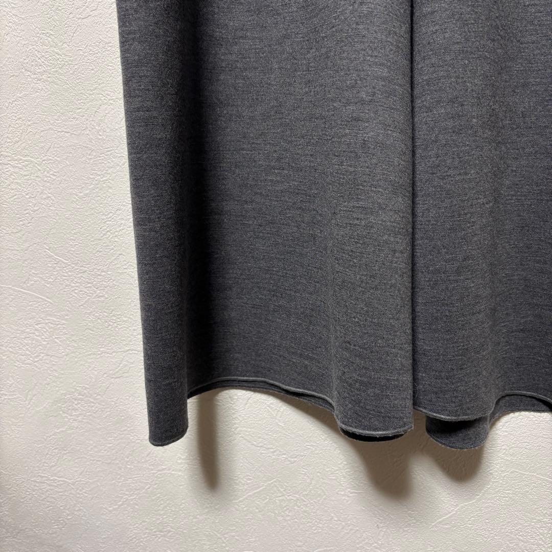 JIL SANDER グレー ウールワンピース　立体　イタリア製　ストレッチ