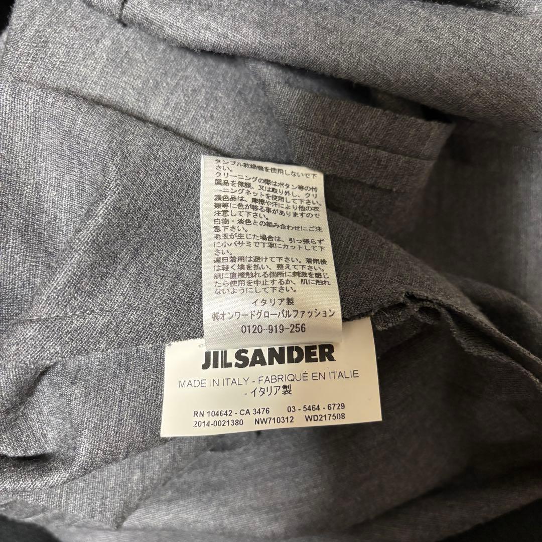 JIL SANDER グレー ウールワンピース　立体　イタリア製　ストレッチ