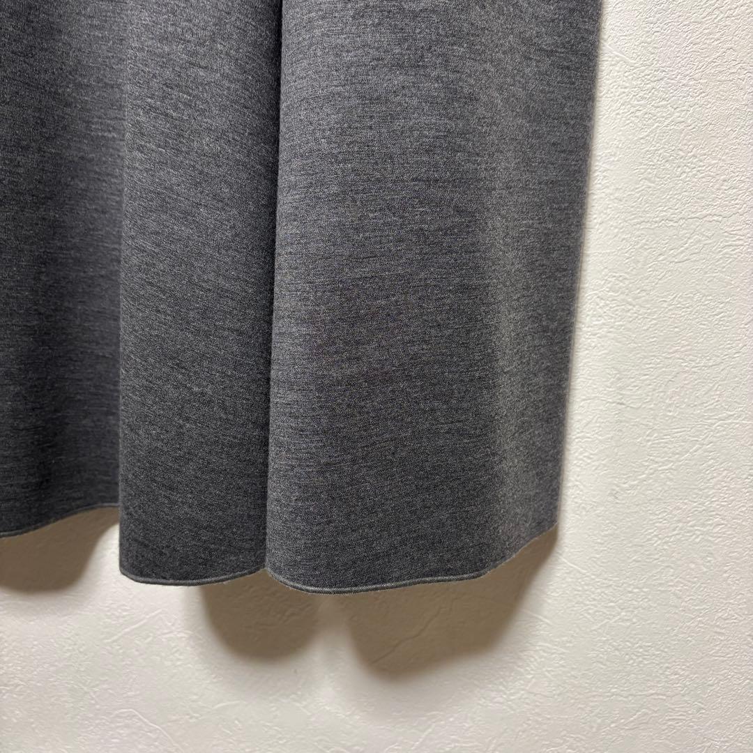 JIL SANDER グレー ウールワンピース　立体　イタリア製　ストレッチ