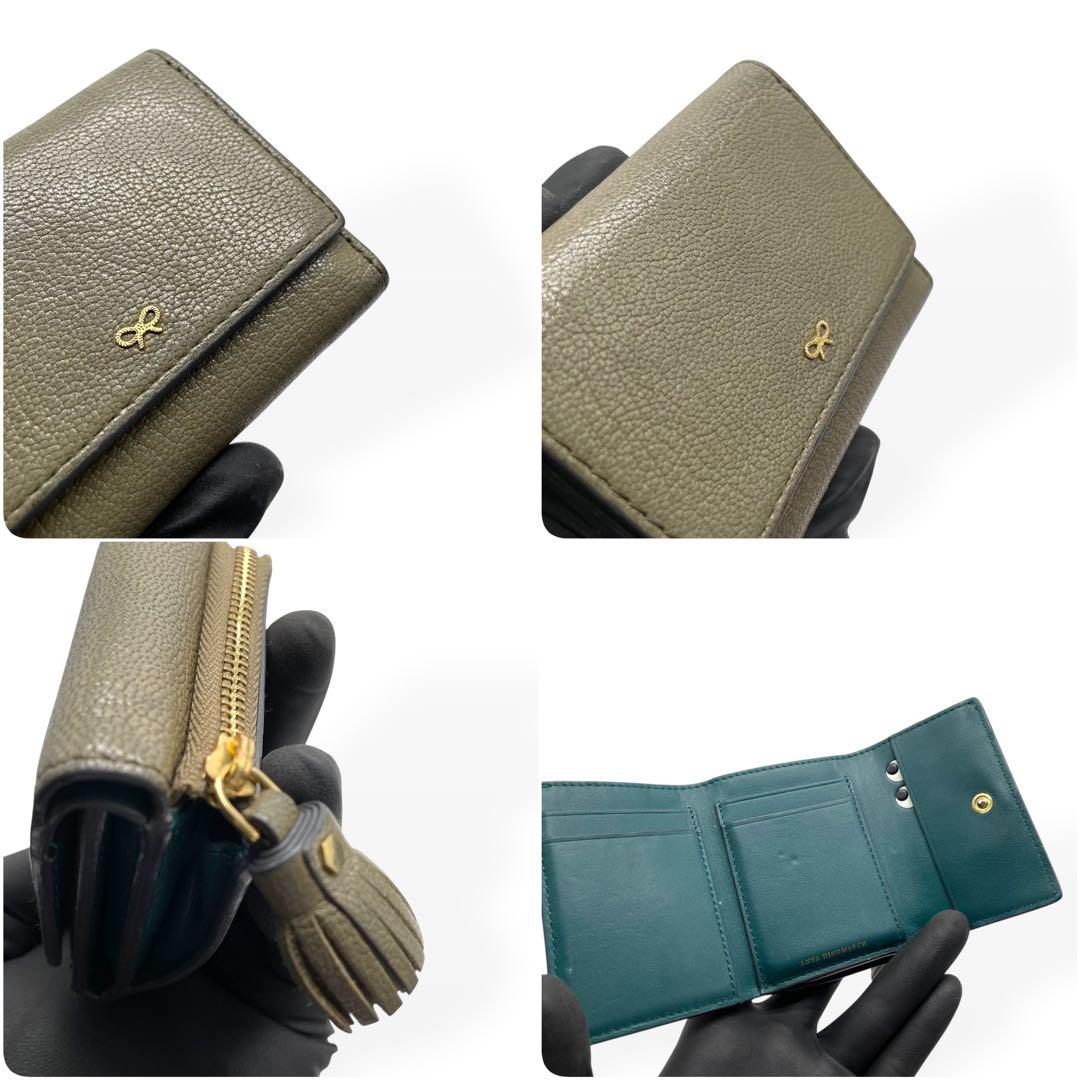 美品　ANYA HINDMARCH 　三つ折り財布　コンパクトウォレット