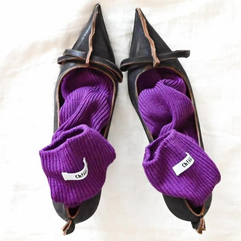 chiiiibag Lib Loose sox 　ソックス　ブラック　パープル