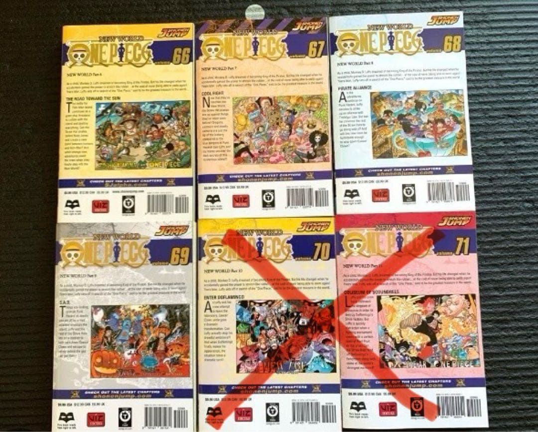 【7】ワンピース ONE PIECE 漫画 セット 英語版66巻-69巻