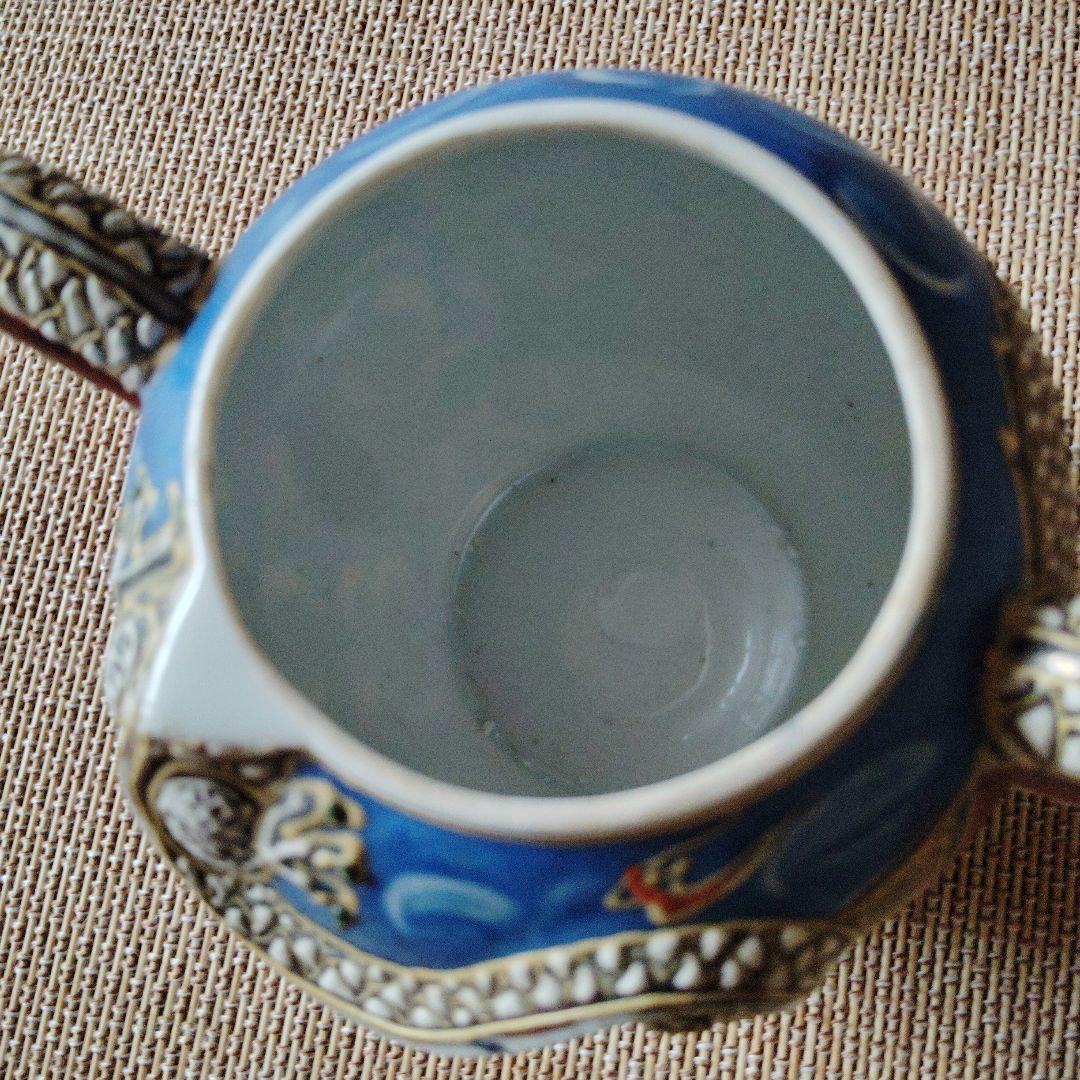 ヴィンテージブルー龍紋茶入　茶器