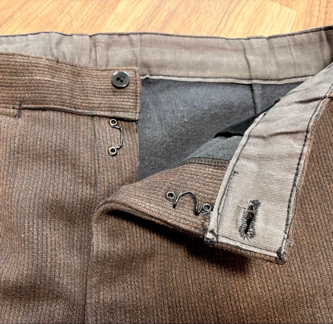 40s〜 フレンチヴィンテージ コットンピケパンツ CREPIER ごま塩