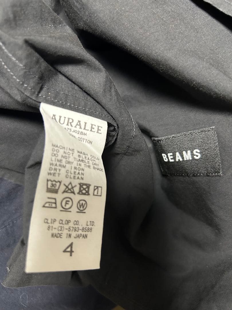 オーラリー　washed finx フィンクス　コットン　ジャケット　黒　4