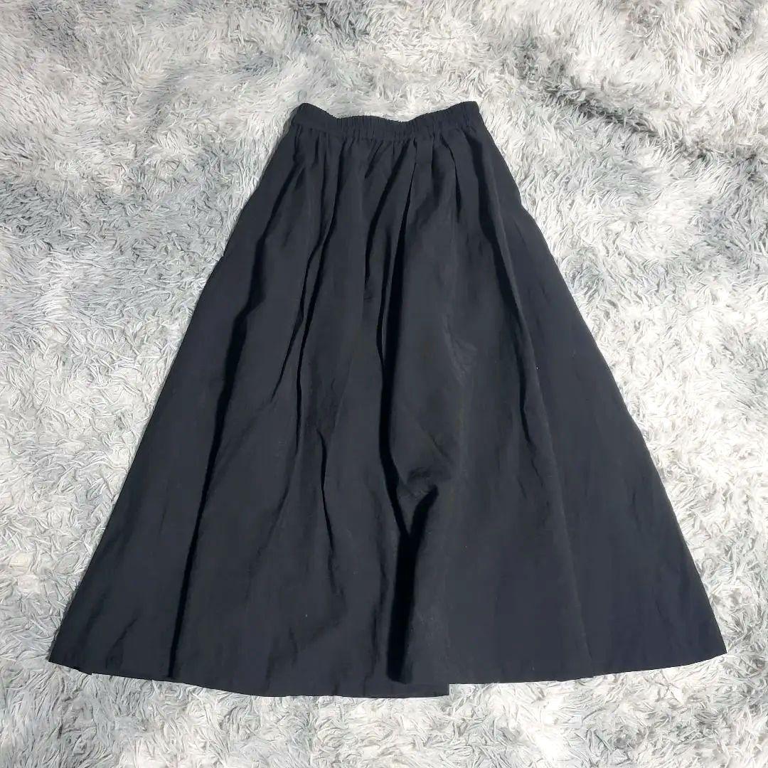 ​美品✨ジョリーミニョン✨リネン混 フレアスカート 1 黒 撥水加工 洗える