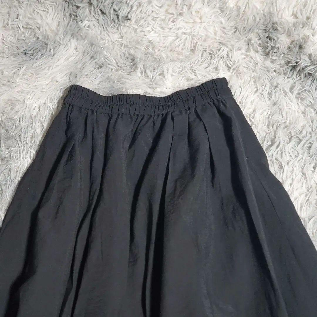 ​美品✨ジョリーミニョン✨リネン混 フレアスカート 1 黒 撥水加工 洗える