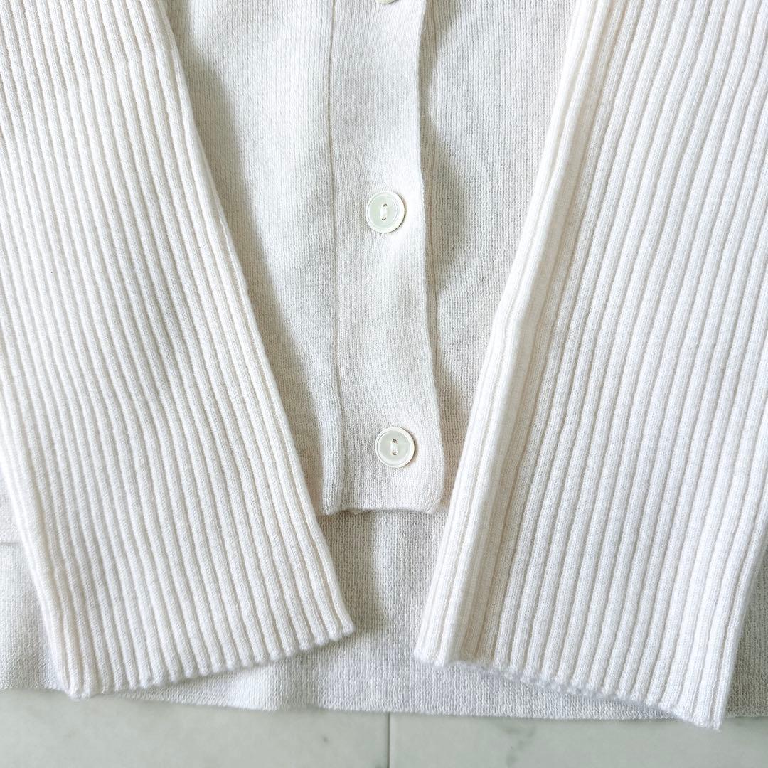極美品♪定価 7万 ドゥロワー 16Gカシミヤ100%リブスリーブカーディガン