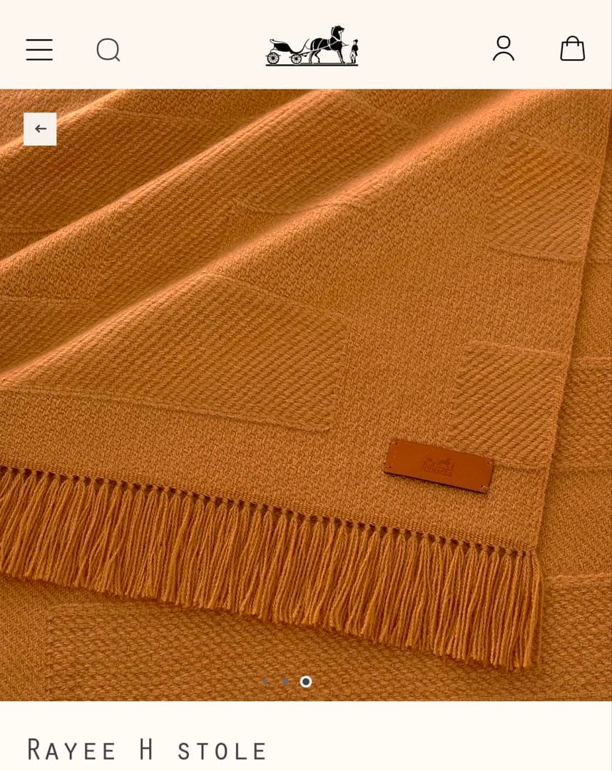 ⭐︎新品・未使用⭐︎ HERMES カシミヤストールRayee H キャメル