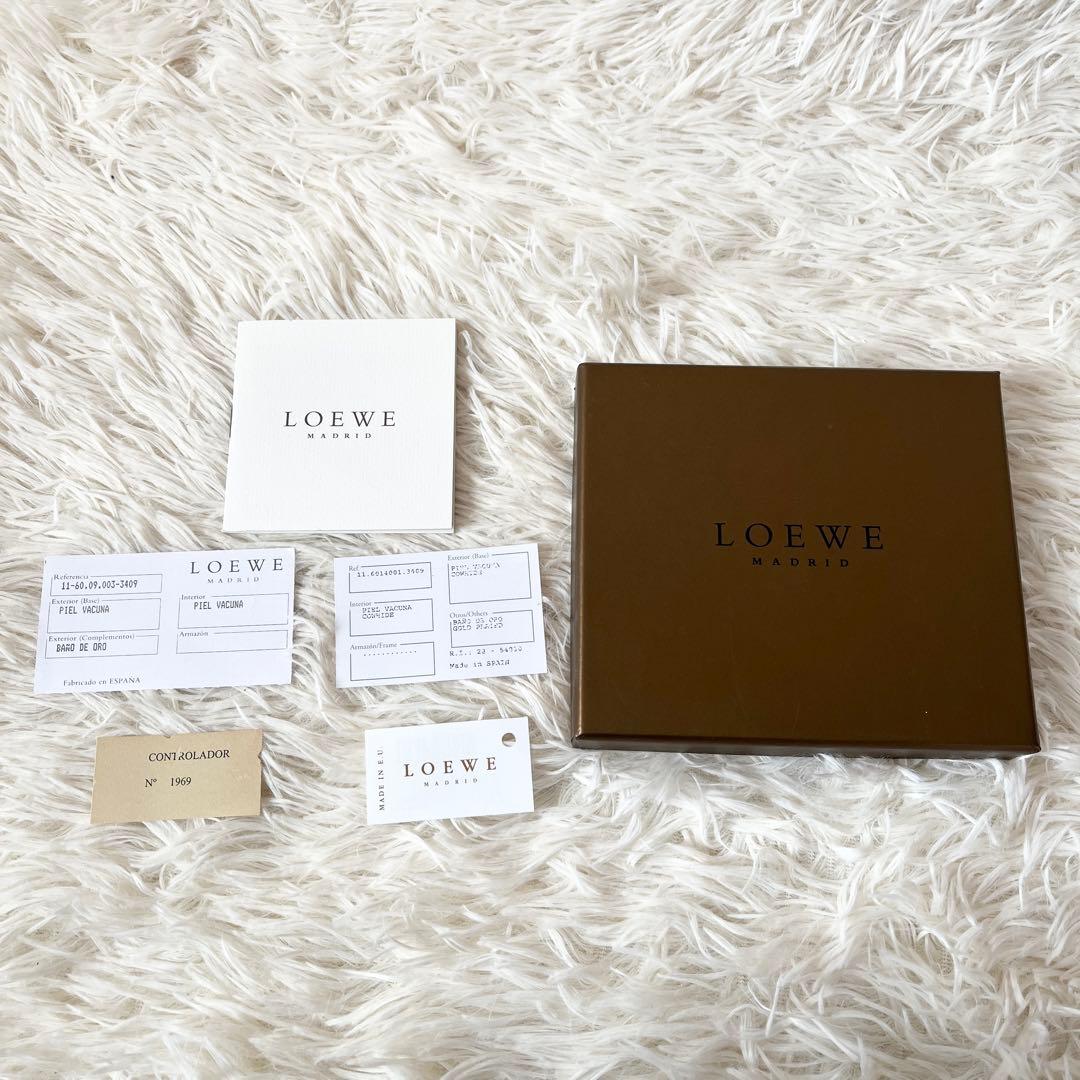 新品未使用✨LOEWE ロエベ　アナグラム　折り財布　スエード　ブラウン