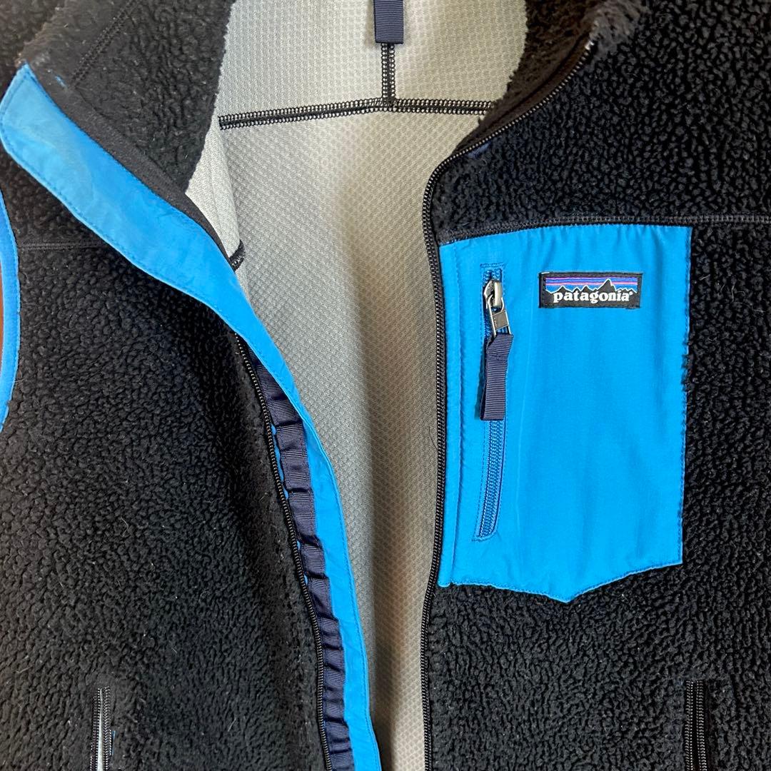 ト*ー様 patagonia レトロX フリース ベスト ブラック/ブルー