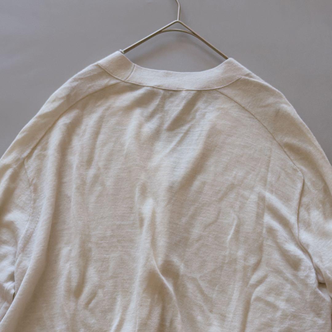 25年モデル ATON RAMIE WOOL Vネックニットカーディガン 02
