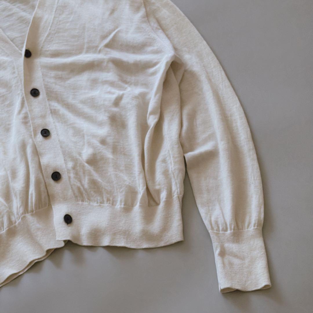 25年モデル ATON RAMIE WOOL Vネックニットカーディガン 02