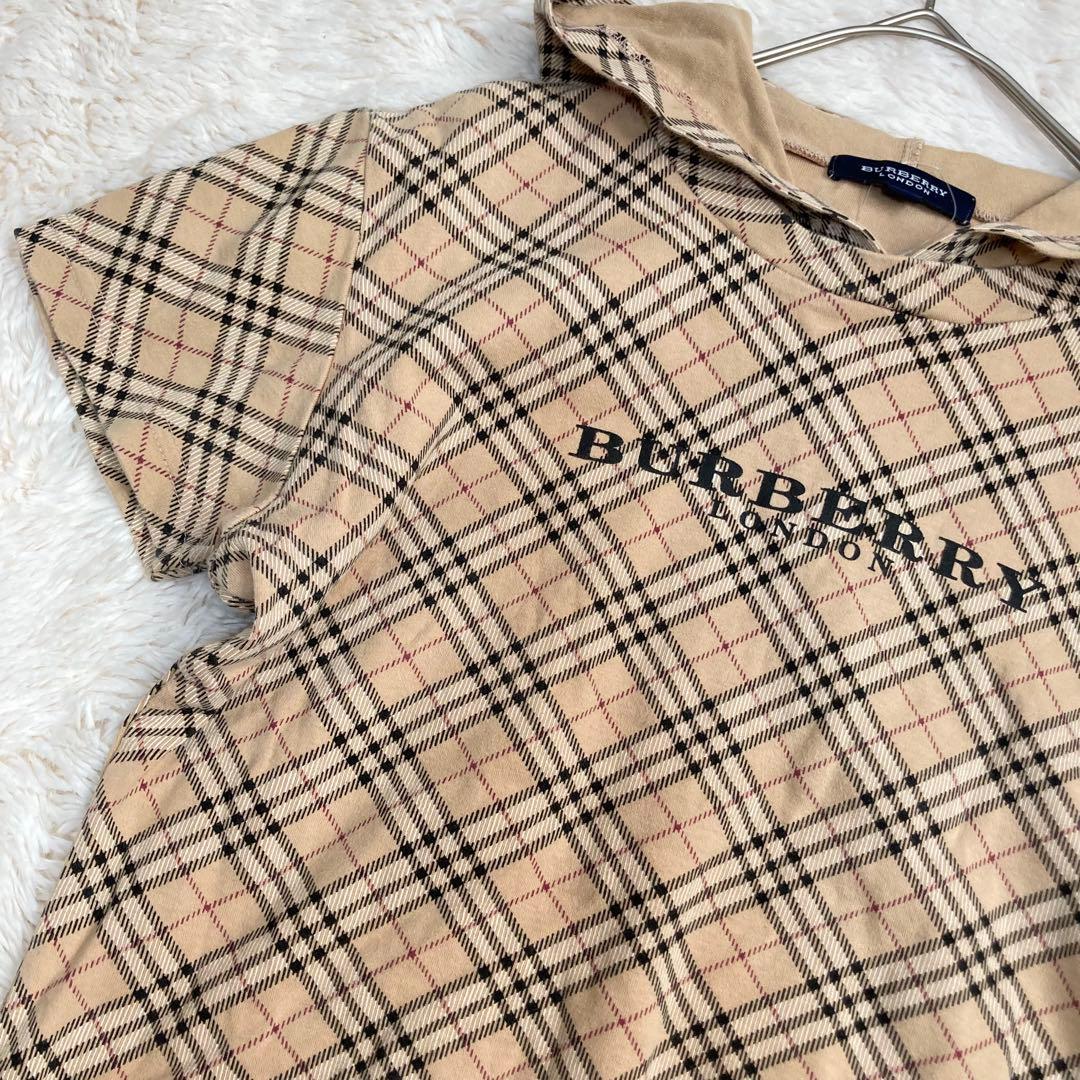 Burberry London Tシャツ 半袖 フード ノバチェック ロゴ