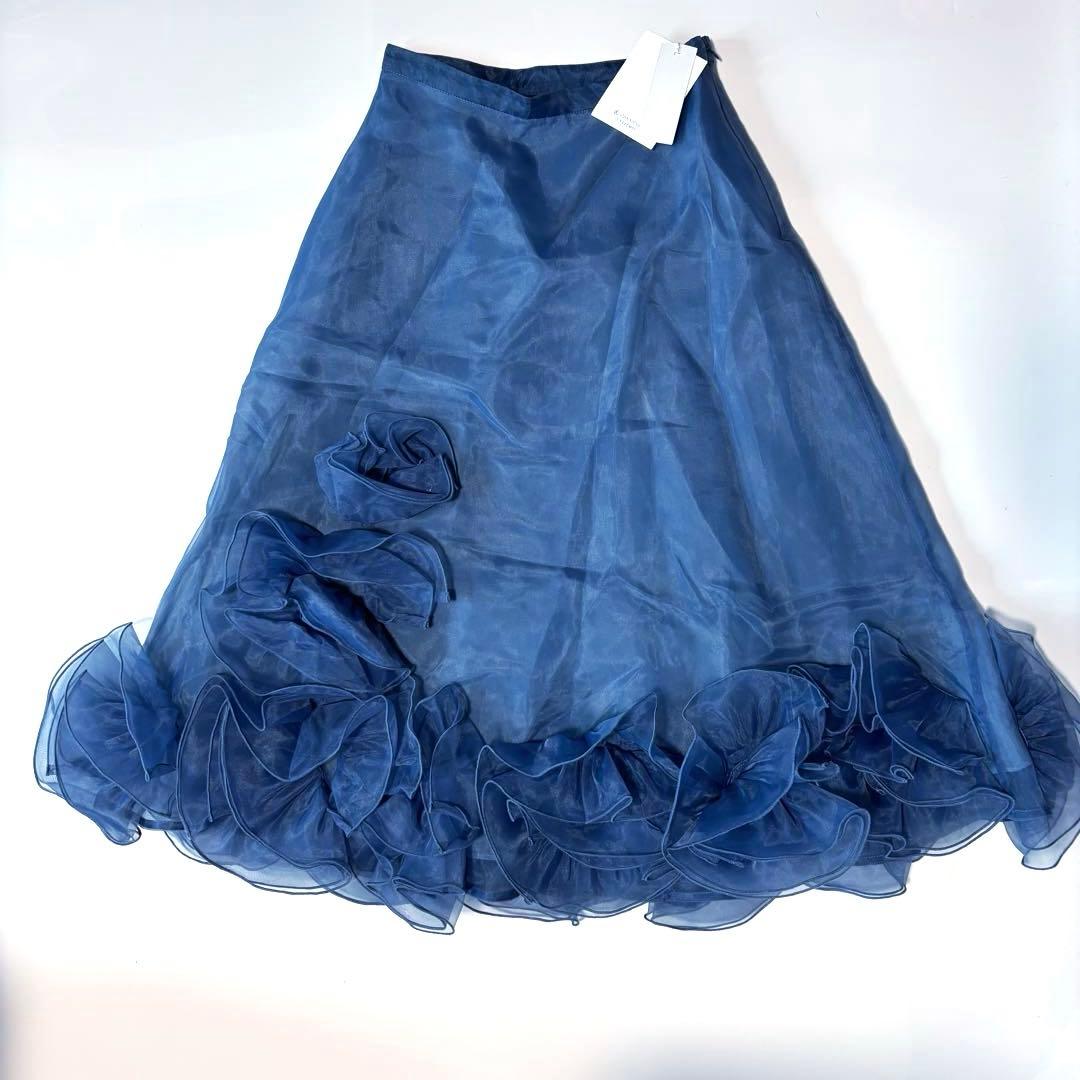 新品 CELFORD YUMI KATSURA ローズシアーフレアスカート 38