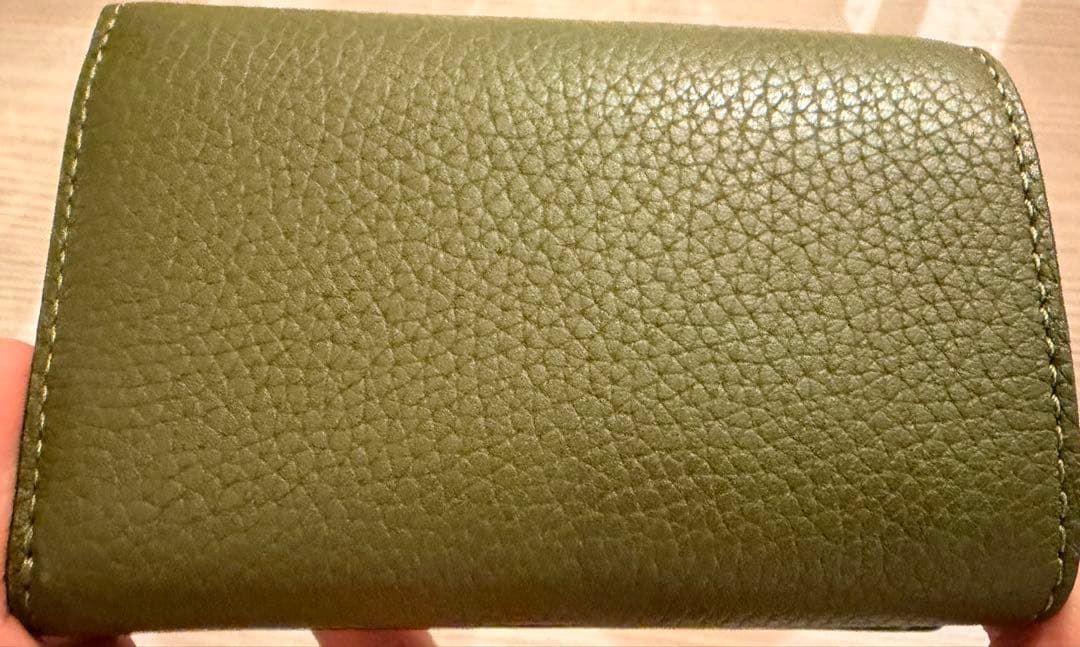 値下げ！COACH ミニトライフォールド ウォレット オリーブグリーン 二つ折り