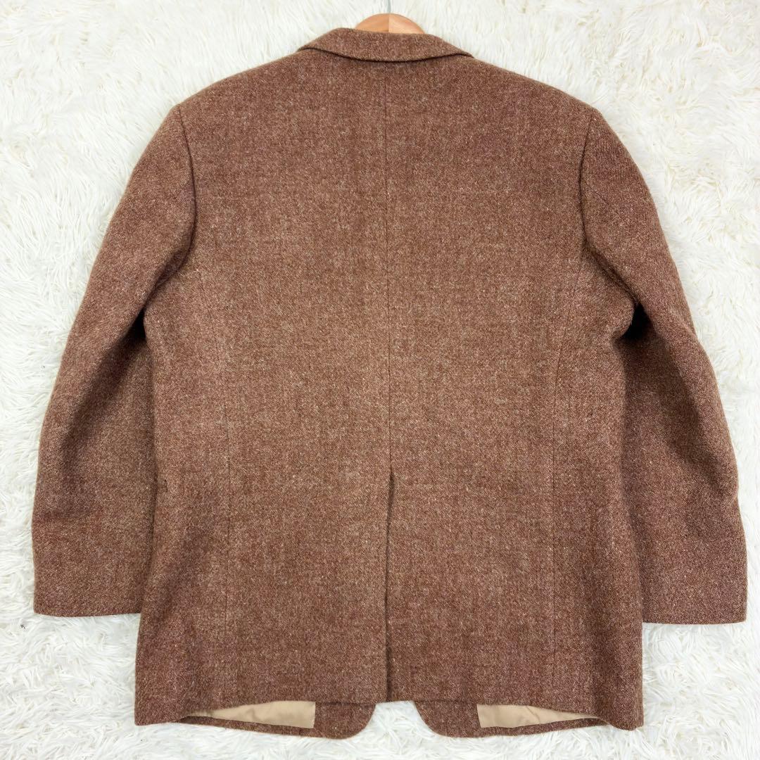 美品　ハリスツイード　ウールツイード　テーラードジャケット　パイピング　L相当