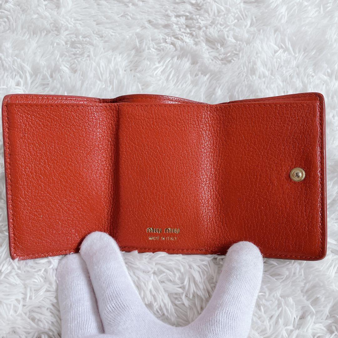 FRID搭載✨希少✨ ミュウミュウ 折り財布 ビジュー　クリスタル レザー　水色
