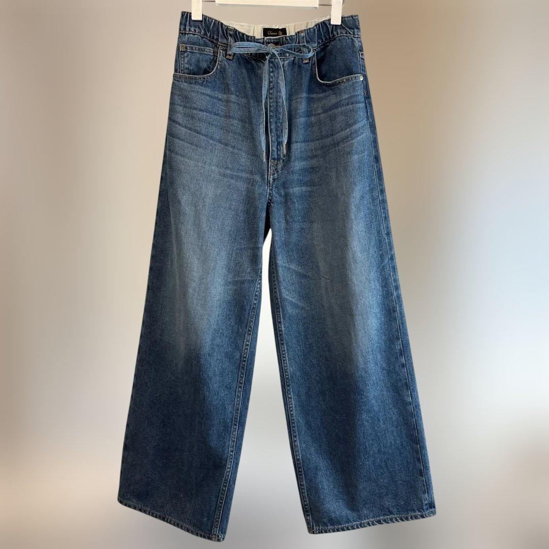 DRAWER ドゥロワー ブリーチデニム5Pドロストパンツ 34