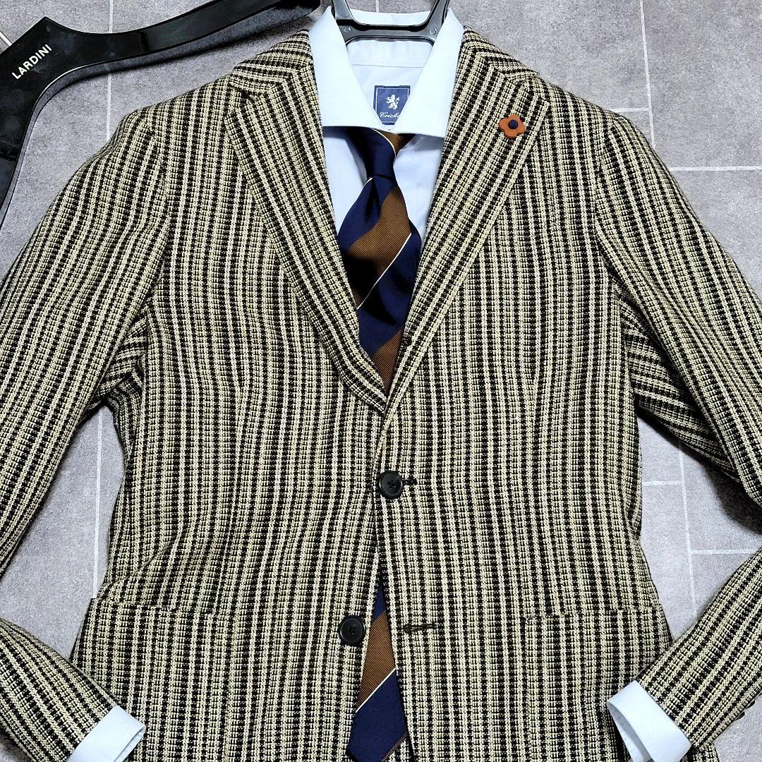 ★Kofb様 LARDINI 春夏 シルク テーラードジャケット 44