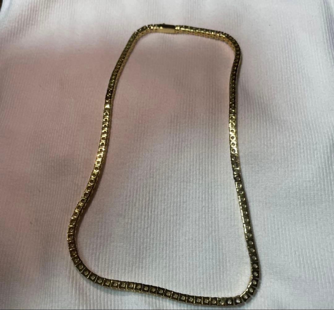 Glitter jewelry ストーン付きゴールドネックレス　5ミリ
