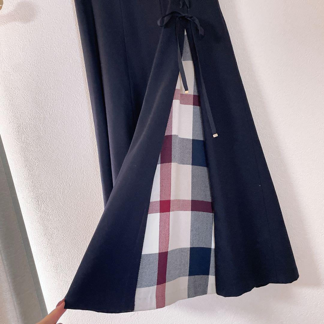 BLUE LABEL CRESTBRIDGE フレアスカート ウール チェック