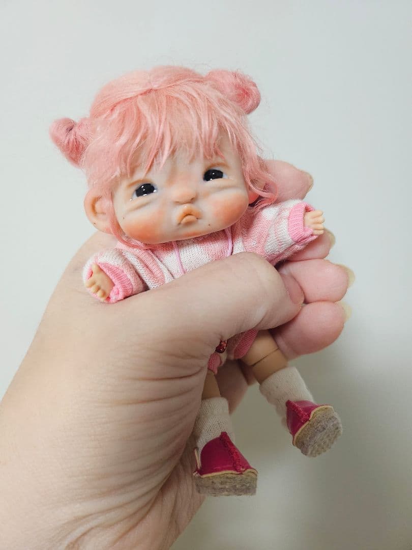 ふ*。様 ooak 創作人形 【可愛い苺ちゃん】創作ヘッド 樹脂粘土ベビー