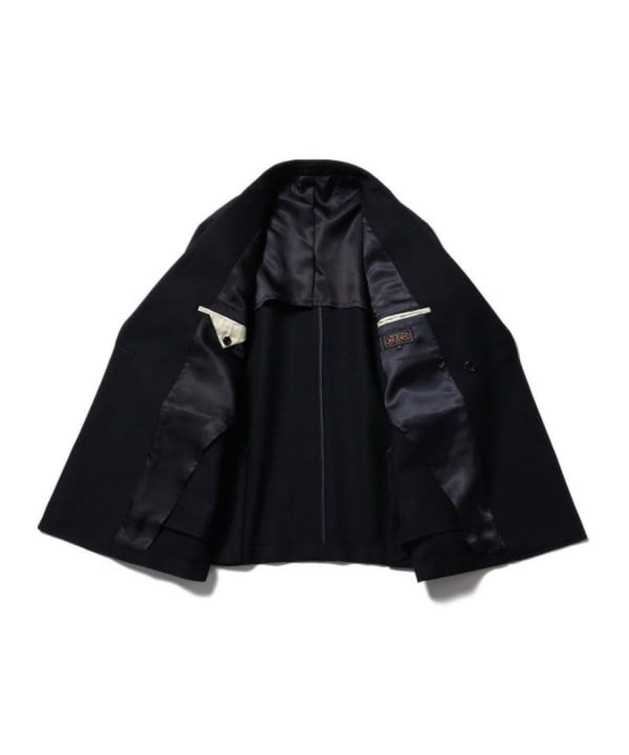 【BEAMS+】4B ダブルブレスト テーラードジャケットM ネイビーウール美品