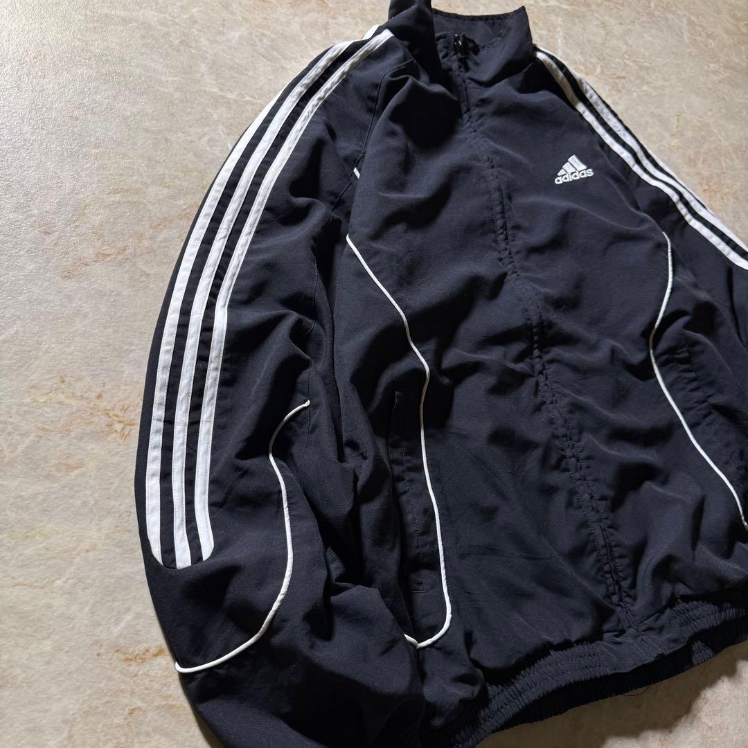 00s adidasトラックジャケット古着ブラックM当時物unisex短丈希少