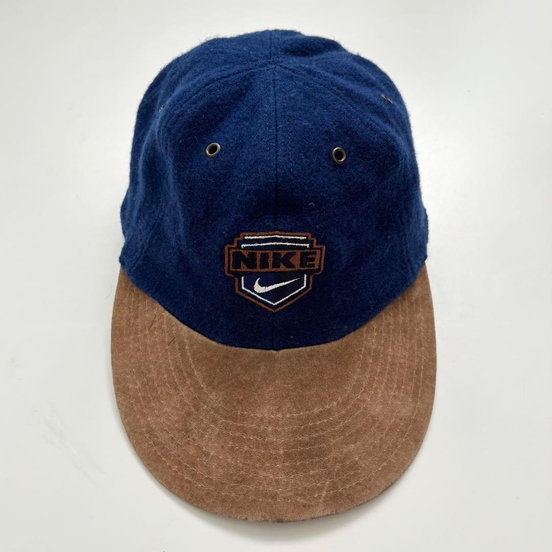 専用【90s】NIKE ウール レザー ベースボールキャップ