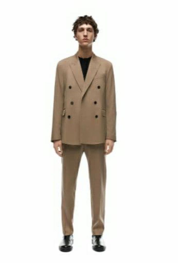 ZARA ORIGINS ダブルスーツ 新品キャメル パンツ2本 XL