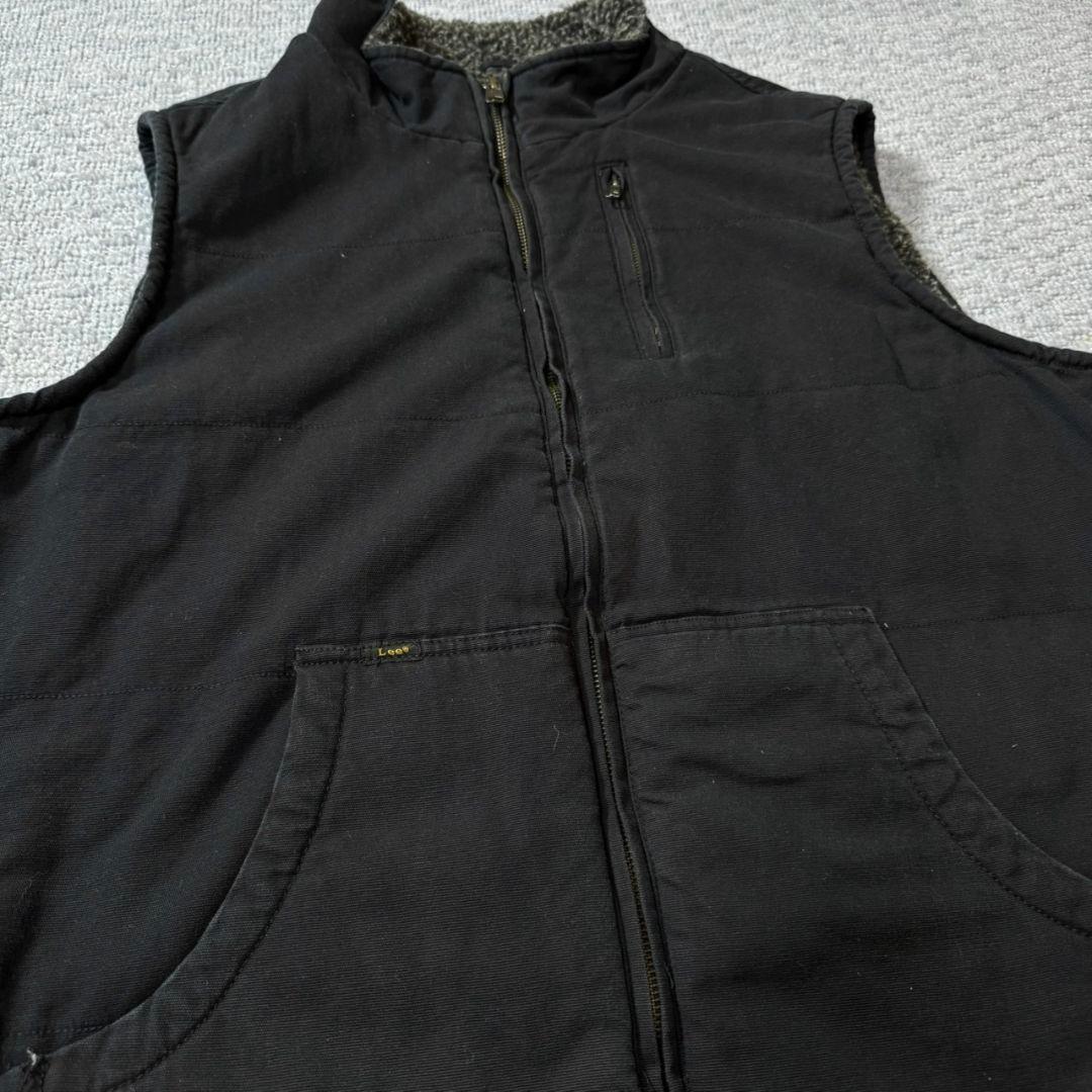 古着 Lee ダックベスト ボア ブラック アメカジ 90s 00s フェード