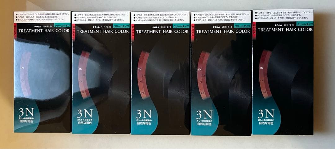 POLA シンフリー トリートメントヘアカラー クリームタイプ3 N × 5 箱