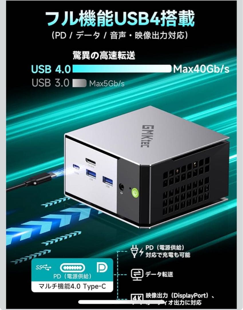 GMKtec M8 ミニPC LPDDR5 6400 MT/s