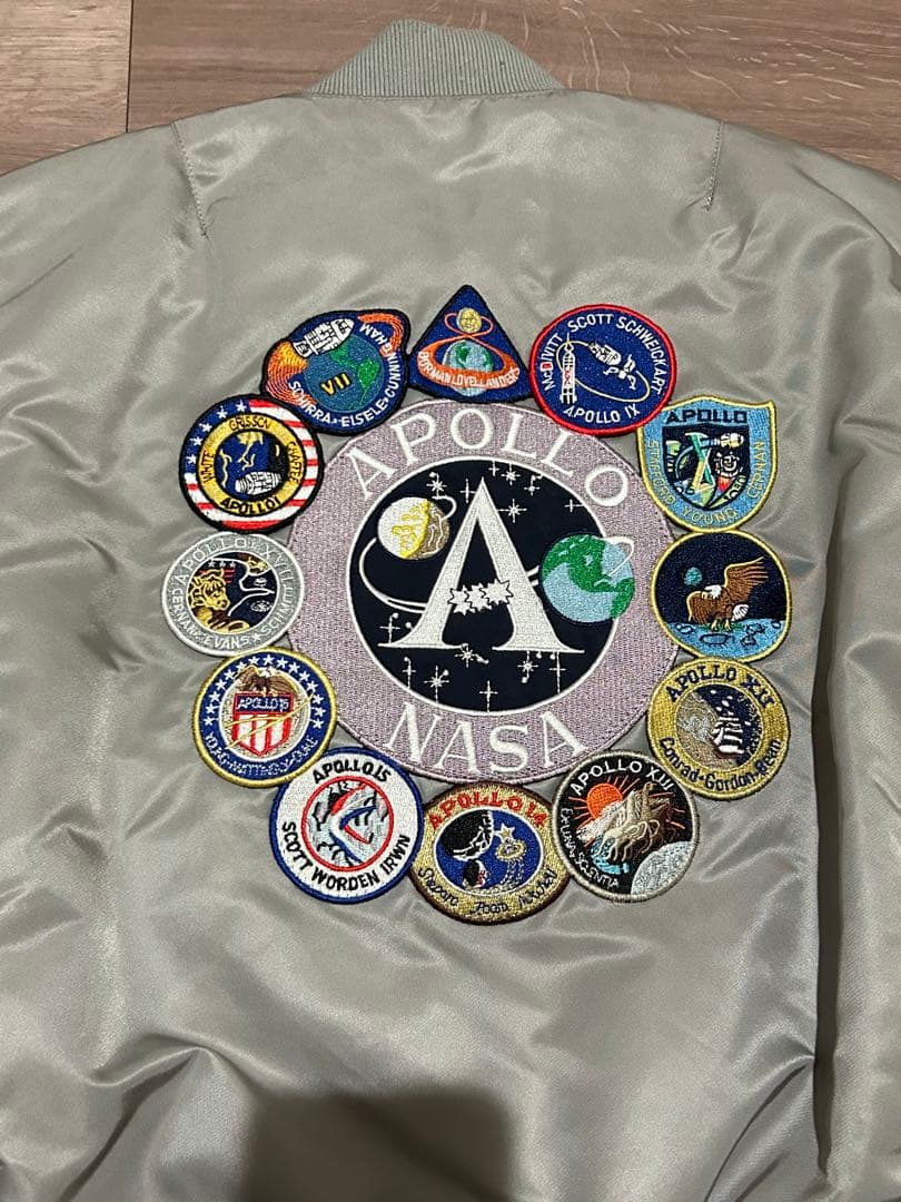 アルファインダストリーズ MA-1 ワッペン NASA グレー S