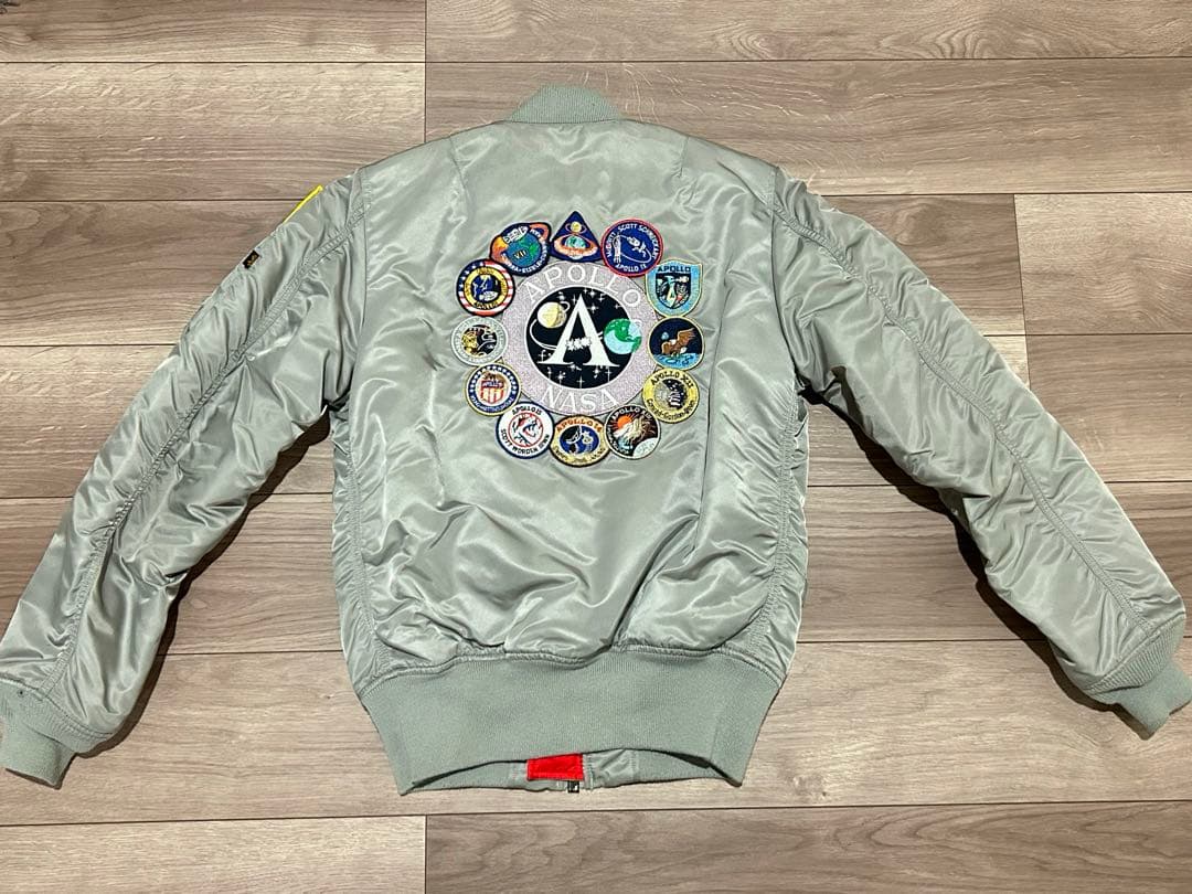 アルファインダストリーズ MA-1 ワッペン NASA グレー S