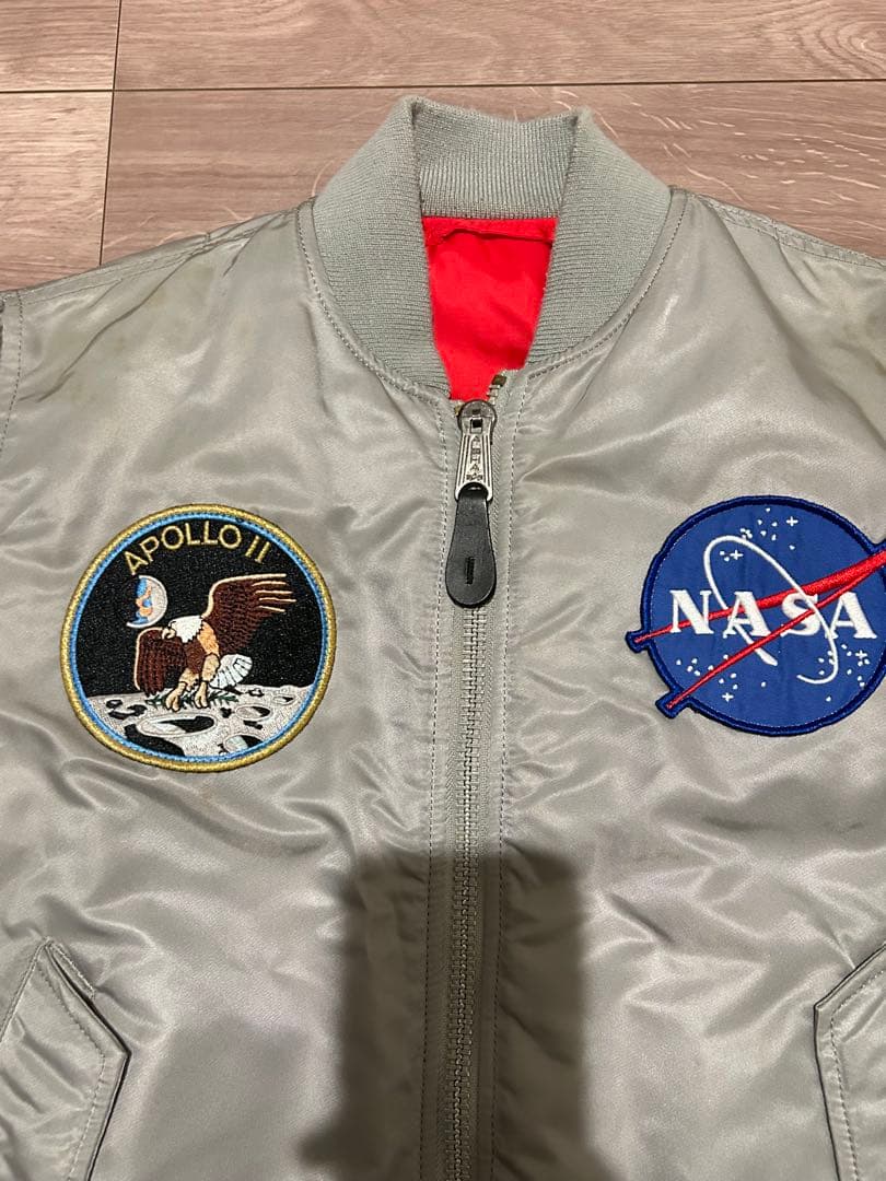 アルファインダストリーズ MA-1 ワッペン NASA グレー S