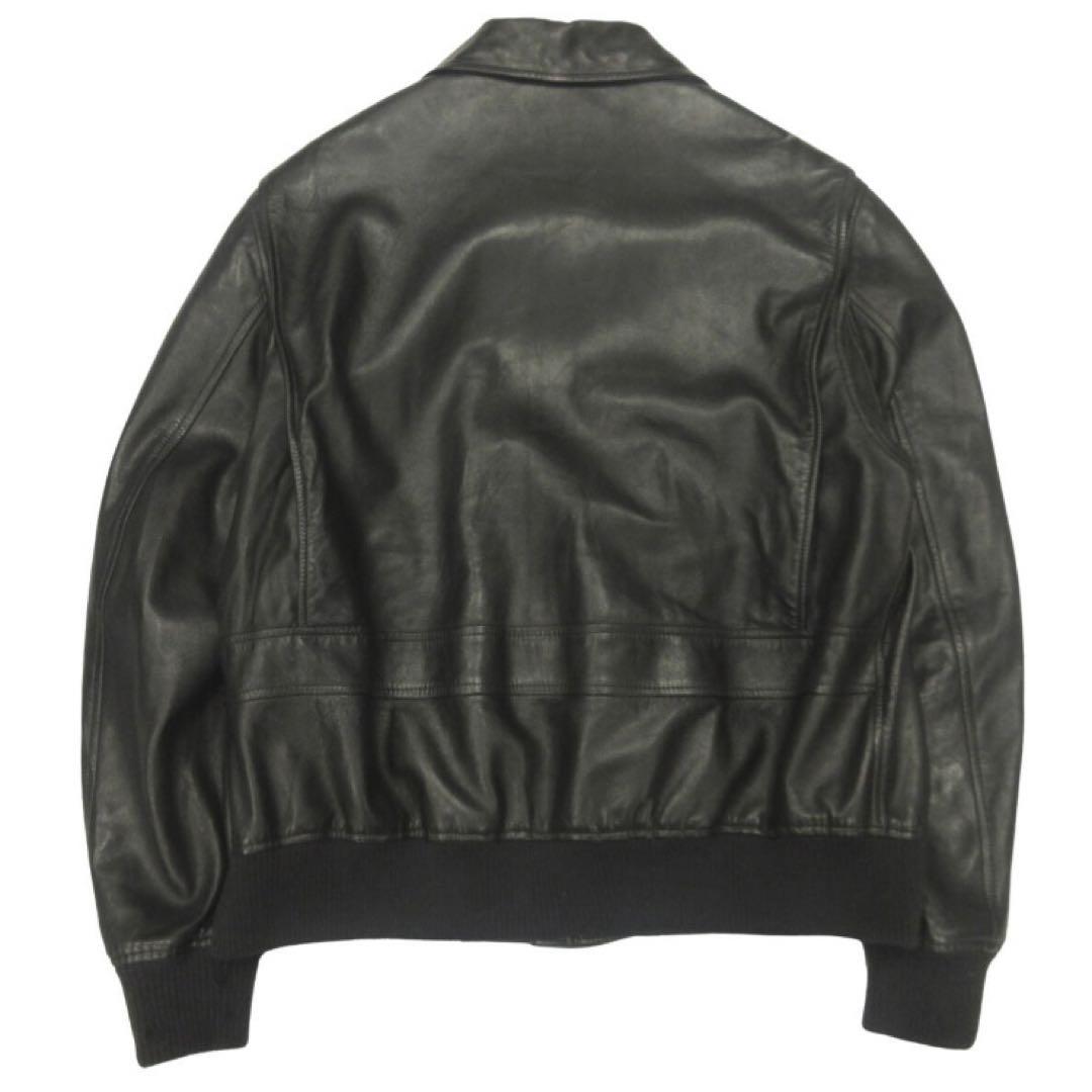 良品 HERMES 80's 90's ラムレザー ボンバー ジャケット 52