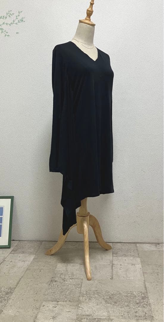MM6 アシメトリーワンピース　S コットン　ウォッシャブル　カットソー　黒