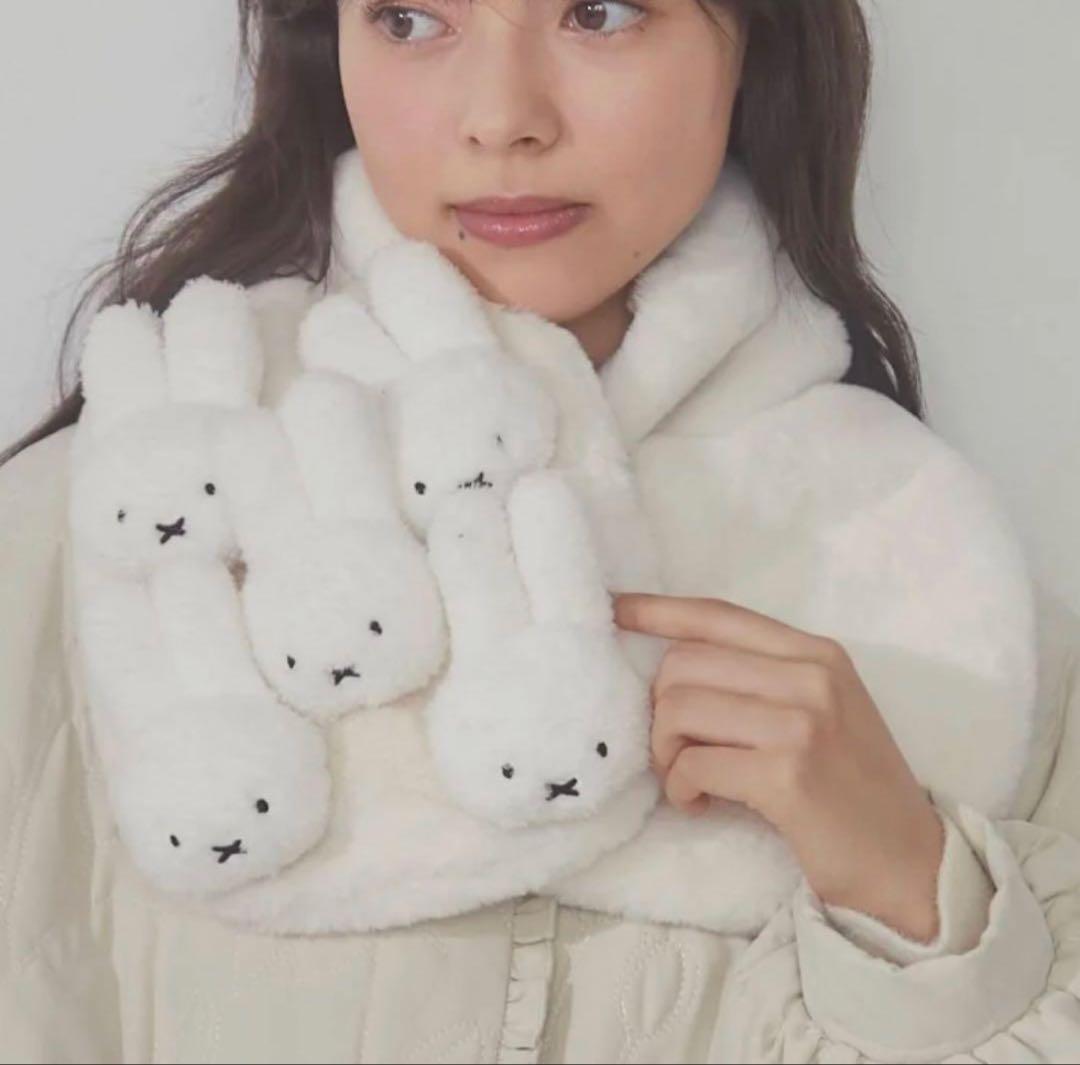 【美品】miffy × merryjenny もこもこ ティペット マフラー