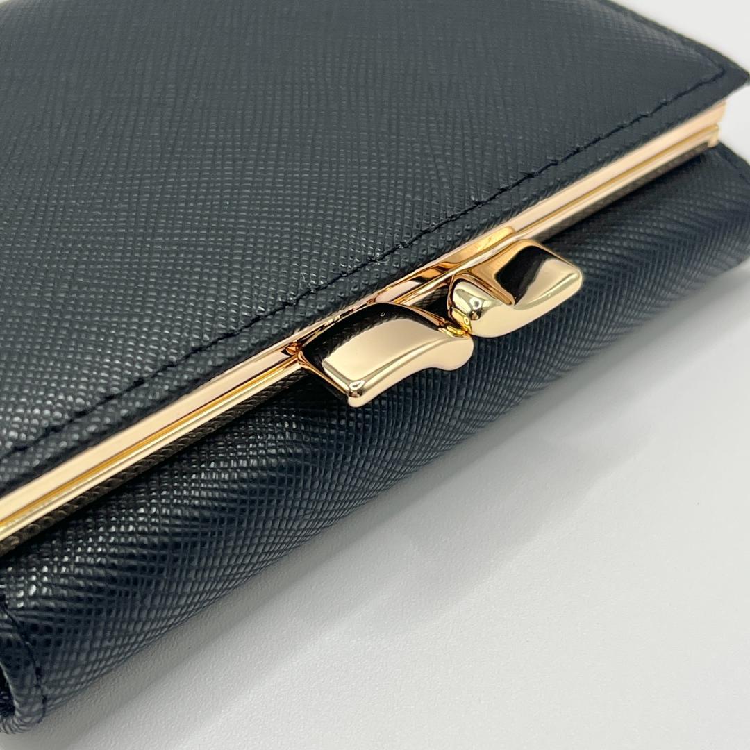大人気 Vivienne Westwood 特価 がま口 折財布 黒 金 オーブ