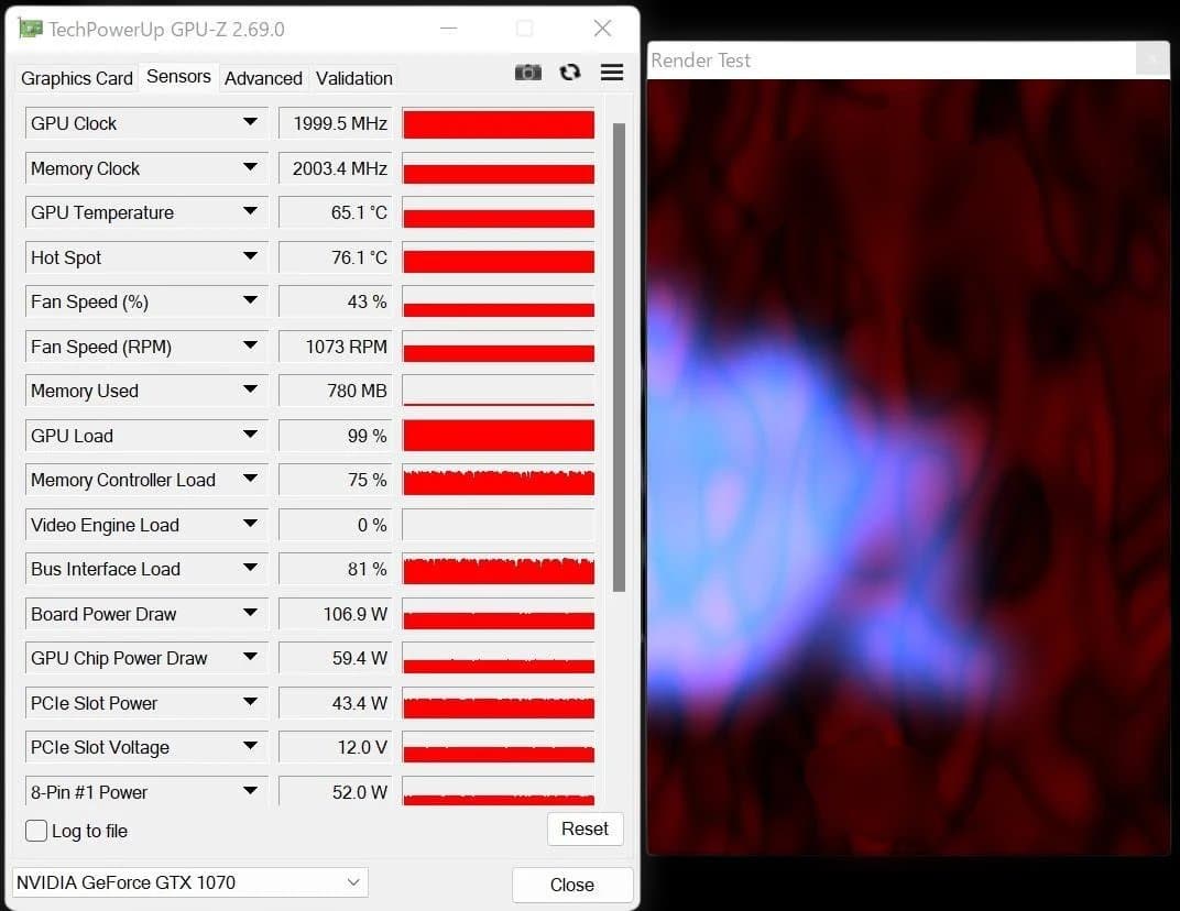 GTX1070 8GB Palit JetStream 起動確認 現状品