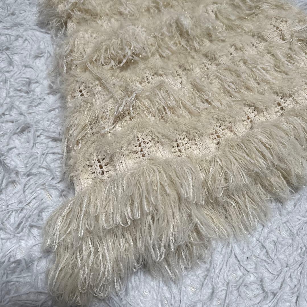最終値下☆タグ付☆ LILY BROWN ミックスフリンジニットキャミトップス